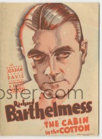 9d039 CABIN IN THE COTTON herald '32 Richard Barthelmess, Bette Davis shown, Michael Curtiz!