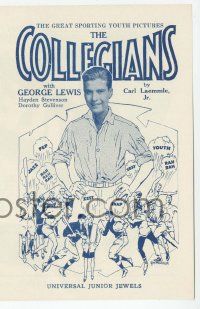 9d054 COLLEGIANS herald '26 George Lewis, directed by Carl Laemmle Jr., art by M. Froehlich!