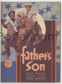9d087 FATHER'S SON herald '32 Lewis Stone & Irene Rich, from Booth Tarkington story!