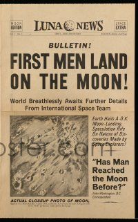 9d089 FIRST MEN IN THE MOON herald '64 Ray Harryhausen, H.G. Wells, cool Luna News newspaper!
