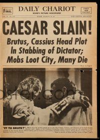 9d133 JULIUS CAESAR herald '53 Marlon Brando, Shakespeare, cool Daily Chariot faux newspaper!