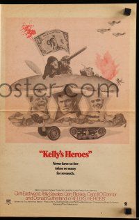 9d134 KELLY'S HEROES herald '70 Clint Eastwood, Savalas, Rickles, & Sutherland in a sandwich!