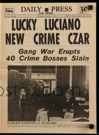 9d151 LUCKY LUCIANO herald '74 Gian Maria Volonte, Rod Steiger, cool Daily Press newspaper style!