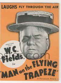 9d154 MAN ON THE FLYING TRAPEZE herald '35 great image of W.C. Fields with black eye!