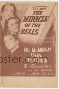9d171 MIRACLE OF THE BELLS herald '48 Frank Sinatra, Alida Valli, Fred MacMurray, Irving Pichel!