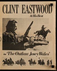 9d182 OUTLAW JOSEY WALES herald '76 Clint Eastwood, a good man goes on the vengeance trail!