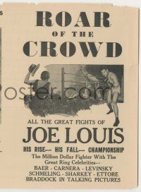 9d206 ROAR OF THE CROWD herald '30s all the great Joe Louis boxing fights in one picture!