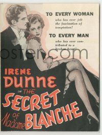 9d212 SECRET OF MADAME BLANCHE herald '33 beautiful Irene Dunne, Phillips Holmes, sexy artwork!