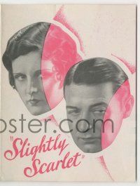 9d220 SLIGHTLY SCARLET herald '30 heart-thieves Clive Brook & Evelyn Brent meet in the night!