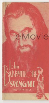 9d234 SVENGALI herald '31 John Barrymore as the hypnotist & pretty Marian Marsh as Trilby!