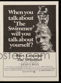 9d235 SWIMMER herald '68 Burt Lancaster, directed by Frank Perry, will you talk about yourself?