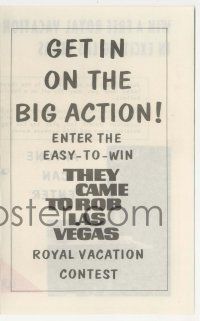 9d241 THEY CAME TO ROB LAS VEGAS herald '68 win a trip for 2 to Vegas in Royal Vacation Contest!