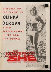 9d255 VENGEANCE OF SHE herald '68 Hammer fantasy, discover the excitement of sexy Olinka Berova!