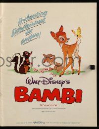 9d564 BAMBI pressbook R66 Walt Disney cartoon deer classic, great art with Thumper & Flower!