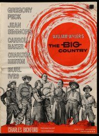 9d582 BIG COUNTRY pressbook '58 Gregory Peck, Charlton Heston, Jean Simmons, William Wyler classic
