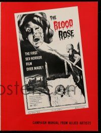 9d597 BLOOD ROSE pressbook '70 La rose ecorchee, first sex-horror film ever made, wild images!