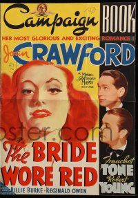 9d605 BRIDE WORE RED pressbook + herald '37 Joan Crawford, Franchot Tone & Robert Young!