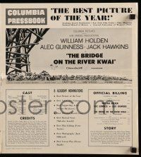 9d606 BRIDGE ON THE RIVER KWAI pressbook '58 Holden, Guinness, David Lean Best Picture winner!