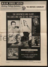 9d608 BROTHERS KARAMAZOV pressbook '58 Yul Brynner, sexy Maria Schell & Claire Bloom!