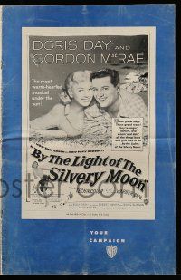 9d613 BY THE LIGHT OF THE SILVERY MOON pressbook '53 great romantic art of Doris Day & Gordon McRae!