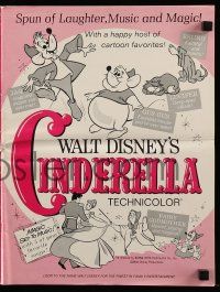 9d626 CINDERELLA pressbook R65 Walt Disney classic romantic musical cartoon, great poster images!