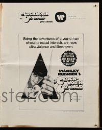 9d633 CLOCKWORK ORANGE pressbook '72 Stanley Kubrick classic, Phillip Castle art, Malcolm McDowell