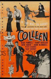 9d635 COLLEEN pressbook '36 Dick Powell, Ruby Keeler, Joan Blondell, Jack Oakie, musical comedy!