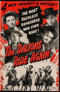 9d647 DALTONS RIDE AGAIN pressbook R51 Lon Chaney Jr. & the most reckless renegades who ever rode!