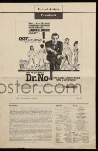 9d664 DR. NO pressbook '62 Sean Connery in James Bond's first movie, alternate 6-page version!