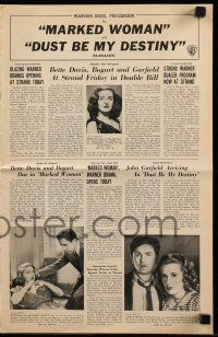 9d670 DUST BE MY DESTINY/MARKED WOMAN pressbook '47 John Garfield, Bette Davis, Humphrey Bogart