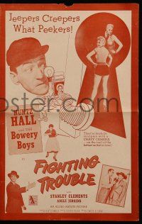 9d683 FIGHTING TROUBLE pressbook '56 Huntz Hall & the Bowery Boys, jeepers creepers what peekers!