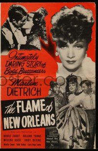 9d687 FLAME OF NEW ORLEANS pressbook R48 Marlene Dietrich, Bruce Cabot, directed by Rene Clair!