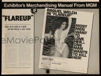 9d688 FLAREUP pressbook '70 most men want super sexy Raquel Welch, but one man wants to kill her!
