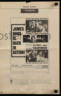 9d716 GOLDFINGER pressbook '64 wonderful images of Sean Connery as James Bond 007!