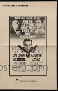 9d717 GOLDFINGER/DR. NO pressbook '66 Sean Connery is the extraordinary gentleman spy James Bond!