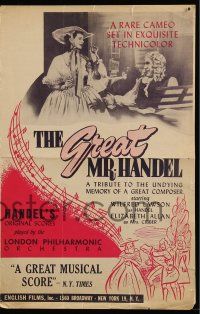 9d720 GREAT MR. HANDEL pressbook '43 Wilfrid Lawson as the German composer, Elizabeth Allan!