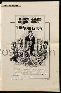 9d783 LIVE & LET DIE pressbook '73 Roger Moore as James Bond, art by Robert McGinnis!
