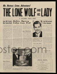 9d786 LONE WOLF & HIS LADY pressbook '49 bullets & mystery pursue Ron Randell & June Vincent!