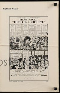 9d788 LONG GOODBYE pressbook '73 Elliott Gould as Philip Marlowe, great Jack Davis artwork!