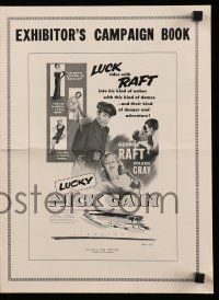 9d794 LUCKY NICK CAIN pressbook '51 great noir art of George Raft with gun & sexy Coleen Gray!
