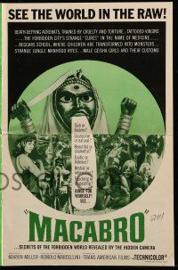 9d796 MACABRO pressbook '66 wild horror documentary, see the forbidden world in the raw!