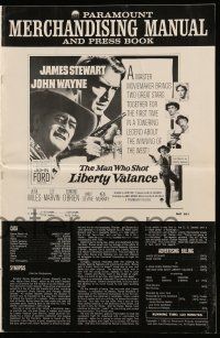 9d801 MAN WHO SHOT LIBERTY VALANCE pressbook '62 John Wayne & James Stewart together, John Ford
