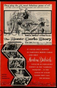 9d815 MONTE CARLO STORY pressbook '57 Dietrich, Vittorio De Sica, high stakes, low cut gowns!