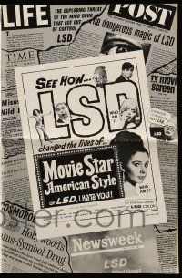 9d820 MOVIE STAR AMERICAN STYLE OR; LSD I HATE YOU pressbook '66 see how drugs change lives!