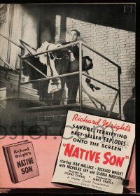 9d831 NATIVE SON pressbook '50 Richard Wright's controversial story of interracial killing!