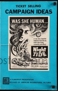 9d837 NIGHT TIDE pressbook '63 Dennis Hopper, was she human or was she a temptress from the sea?