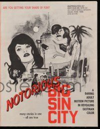 9d840 NOTORIOUS BIG SIN CITY pressbook '70 sexy art, are you getting your share of fun?