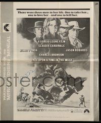 9d845 ONCE UPON A TIME IN THE WEST pressbook '69 Sergio Leone, Cardinale, Fonda, Bronson, Robards
