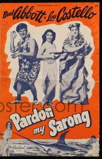 9d856 PARDON MY SARONG pressbook R48 Bud Abbott & Lou Costello with sexy tropical Virginia Bruce!