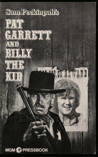9d858 PAT GARRETT & BILLY THE KID pressbook '73 James Coburn, Kris Kristofferson, Ron Lesser art!